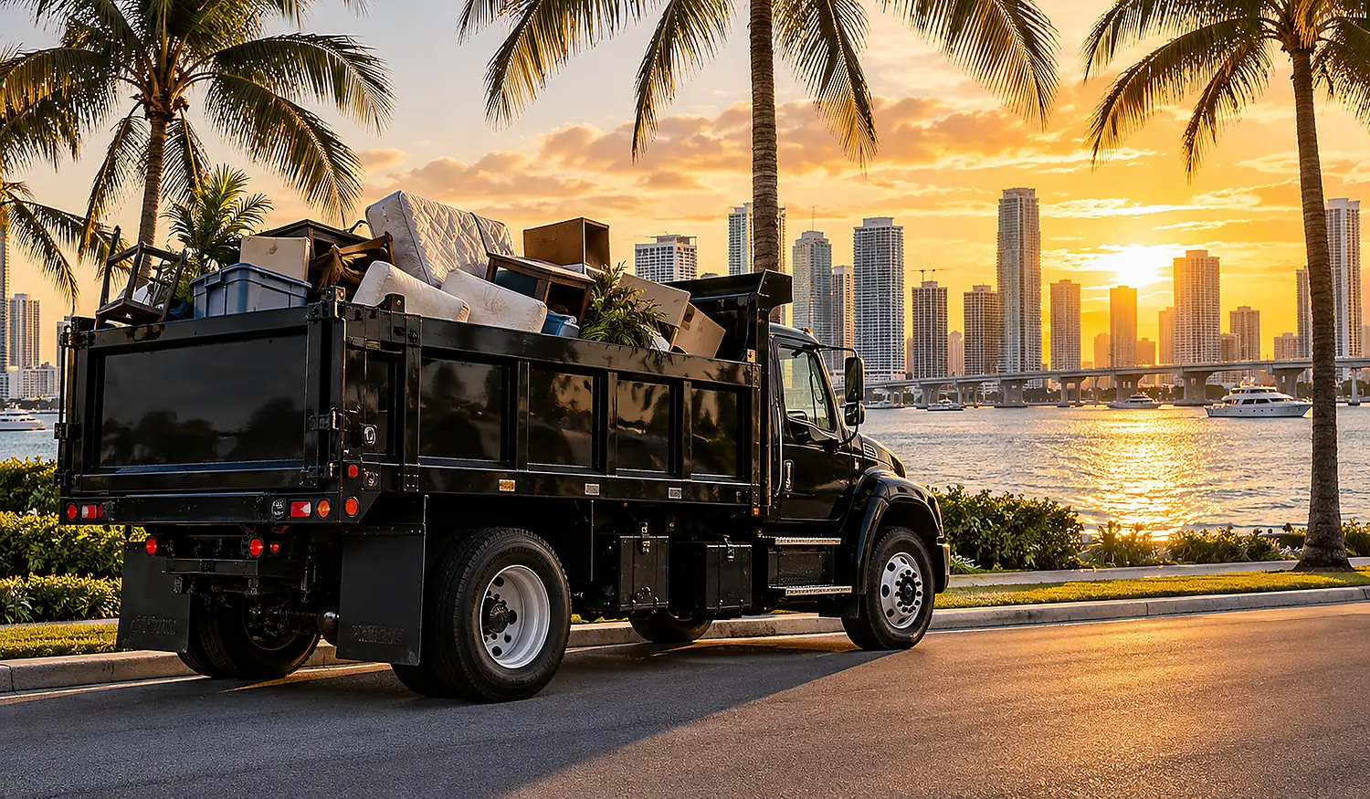 South Florida waterfront at sunset